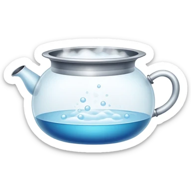 pot with boiling water and steam rising sticker