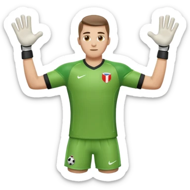 soccer goalkeeper full body and football boots arms out sticker