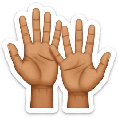 4 finger held up on each hand  sticker