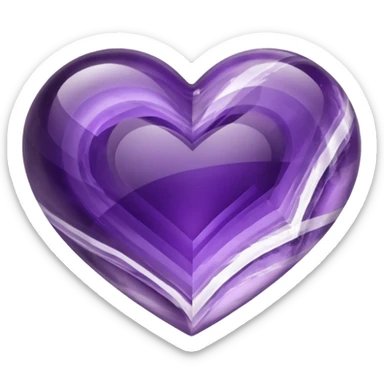Banded Amethyst heart sticker