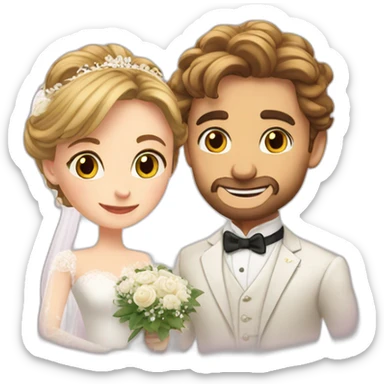 Arthur and Éloïse at their mariage sticker