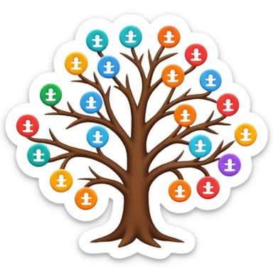 developers team with code branches and merge symbols sticker