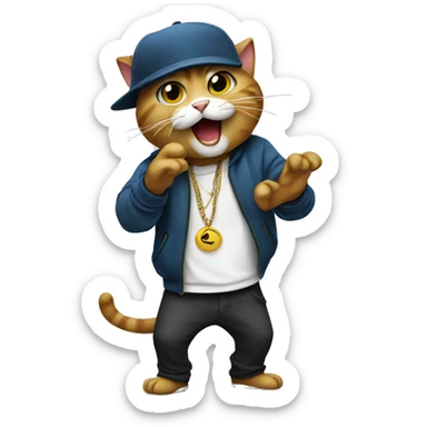 cat rapping sticker