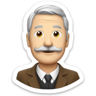 père blanc, chatain et avec une moustache sticker