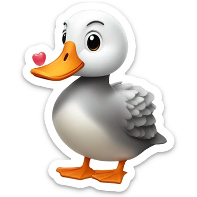 Goose holding a jellybean sticker