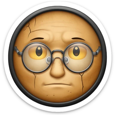 Circle black glasses with a scar without face  sticker