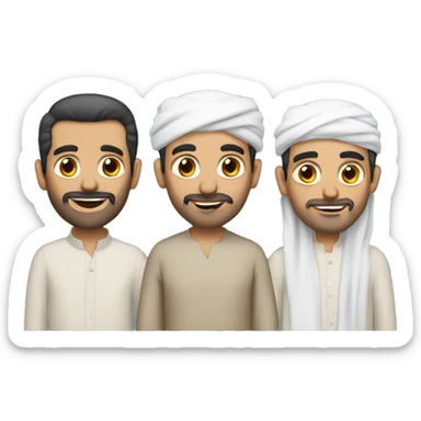 3 middle eastern men talking  sticker