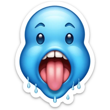 coloreaza limba din emoji ul asta: 👅 cu albastru sticker