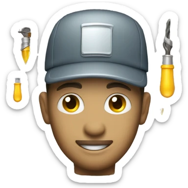 an auto electrician with dew hat sticker