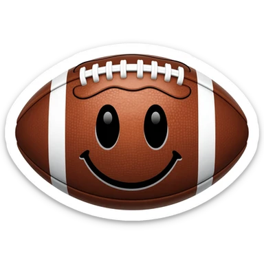 A football emoji with smilling face sticker