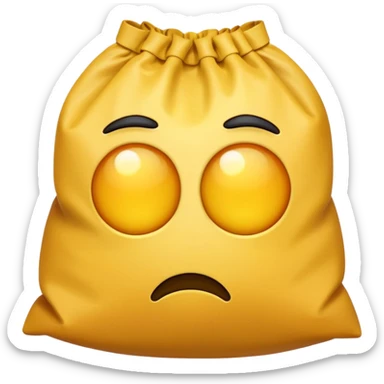 Tired emoji with bags underneath there eyes sticker