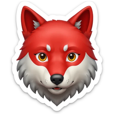 Wolf red sticker