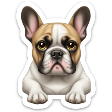 Unhappy FRENCH BULLDOg at work sticker