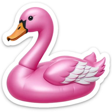 plastic pink swan inflatable  sticker
