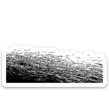 Create a full-screen, solid ocean fill that matches the exact color, texture, lighting, and perspective of the ocean in the provided reference image. Only the ocean is visible, with no beach or pier, and the background is fully transparent. sticker