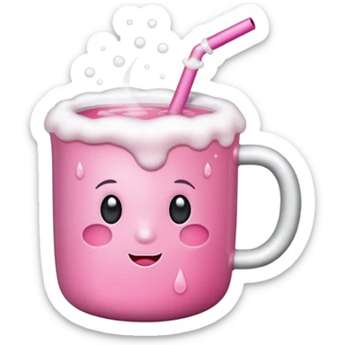 medieval pink drink in a mug sticker
