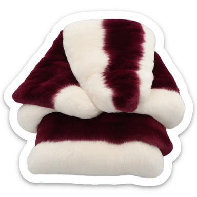 burgundy luxury fur folded blanket sticker