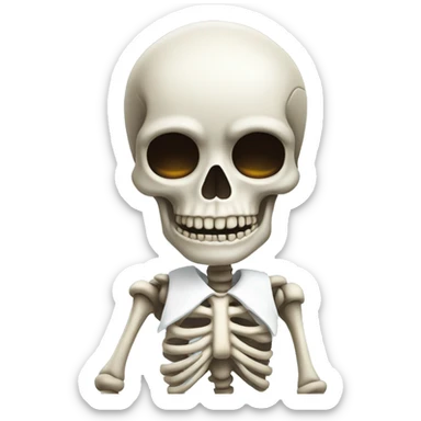 skeleton with white shirt saying monday sticker