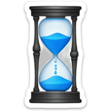 All blue hourglass, solid blue sticker