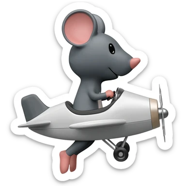Mouse  plane sticker