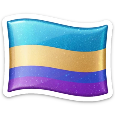 glitter cian and purple lgbtq sticker