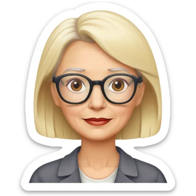 Older Blonde woman with glasses sticker
