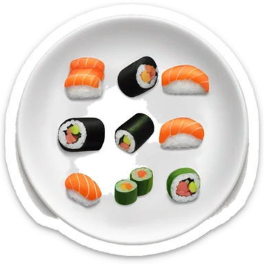 Delicious sushi plate sticker