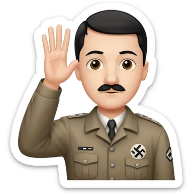 Hitler salute with nazi symbol on shirt sticker