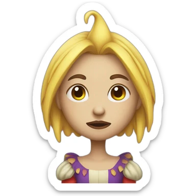 Sad jester girl sticker