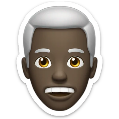 meme du noir qui à la bouche ouverte et les main sur la tête sticker