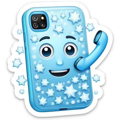 Phone with ice crystals on it representing a cold call in sales sticker