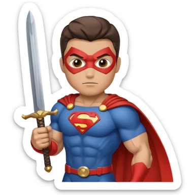 superhero with a sword sticker