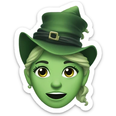 Elphaba with her hand on forehead waving with fingers sticker