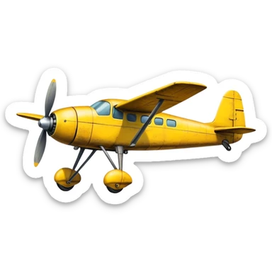 yellow propeller plane sticker