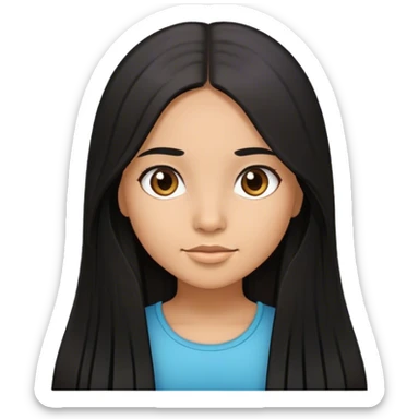 Hispanic girl with long black straight hair sticker