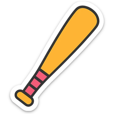 baseball bat color outline icon sticker