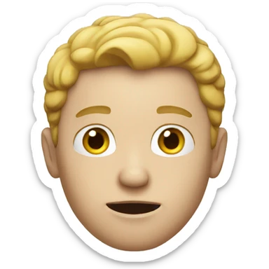 White man questioning sticker