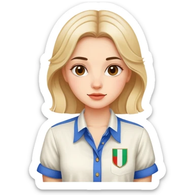 Pretty girl wearing Italian shirt  sticker