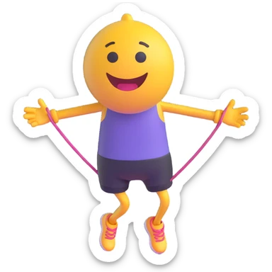 3D emoji of a person jumping rope sticker