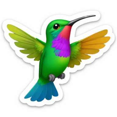 colibrí colorido alegre sticker