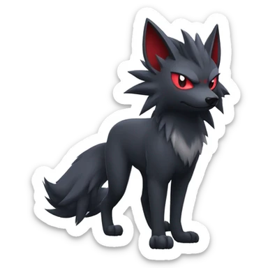 Cool Edgy Zorua-Zoroark-Mightyena full body sticker
