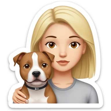 Girl and a staffy sticker