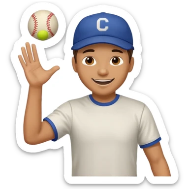 man energetically throwing a ball to the left sticker