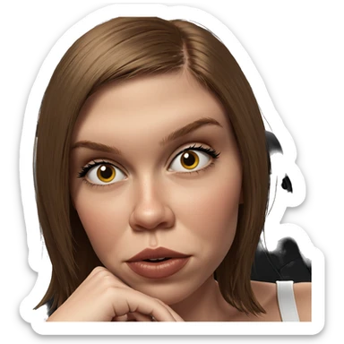 girl with car portrait sticker