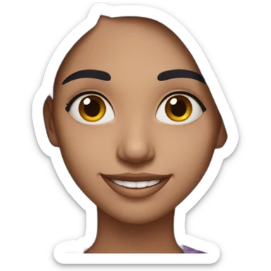 skinny 27 year old indian girl wearing purple with long black hair smiling with teeth profile photo sticker