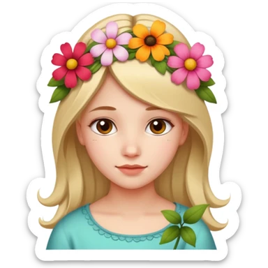 create the head okf the young pretty gitl in ios style sticker