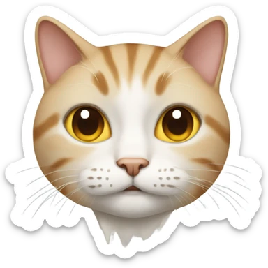 realistic cat with closed eyes sticker