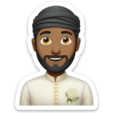 Indian Muslim man black Hijabi wedding sticker