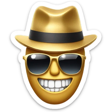 Gold tooth with a hat on and sunglasses  sticker