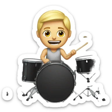 Blonde guy drumming  sticker